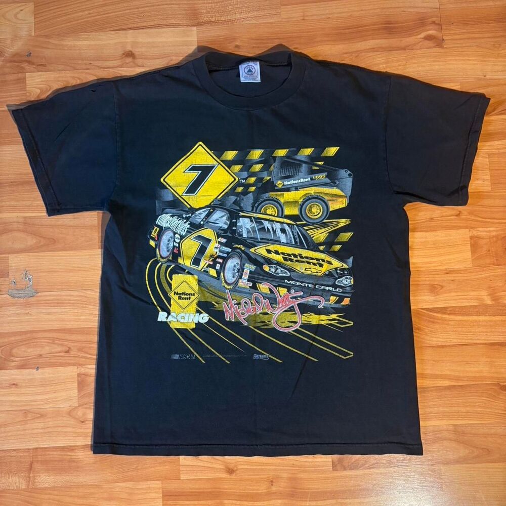 Vintage NASCAR Dale Earnhardt Black T Shirt Racing Graphic Tee Size M 90s Retro